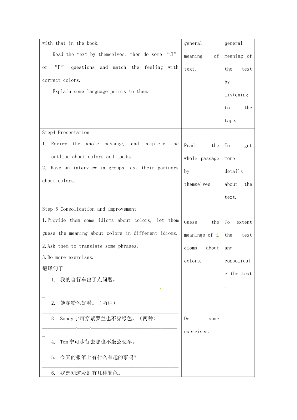 江苏省昆山市锦溪中学九年级英语上册 Unit 2 Colour Reading 2教案 牛津版_第2页