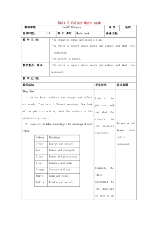 江苏省昆山市锦溪中学九年级英语上册 Unit 2 Colour Main task教案 牛津版