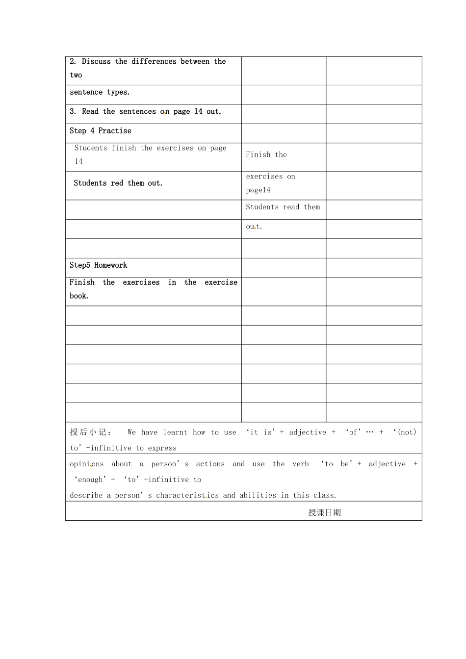 江苏省昆山市锦溪中学九年级英语上册 Unit 1 Star signs Grammar 1教案 牛津版_第2页