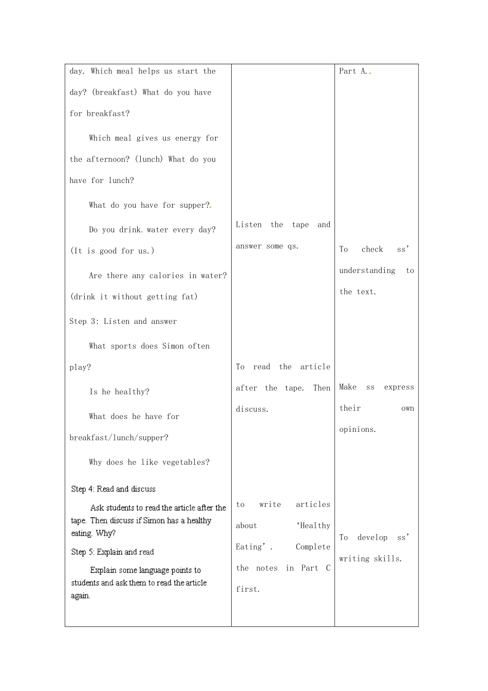 江苏省昆山市锦溪中学七年级英语上册 Unit 6 Food and lifestyle Task教案 （新版）牛津版_第2页