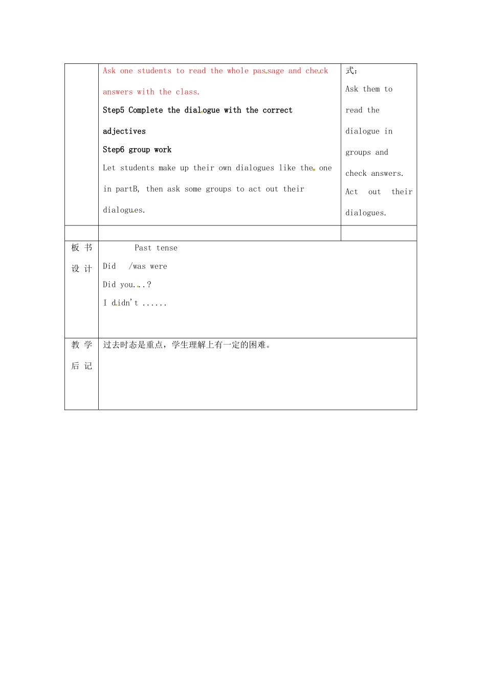 江苏省无锡市东绛实验学校七年级英语下册《7B Unit 4 Checkout》教学案 人教新目标版_第2页