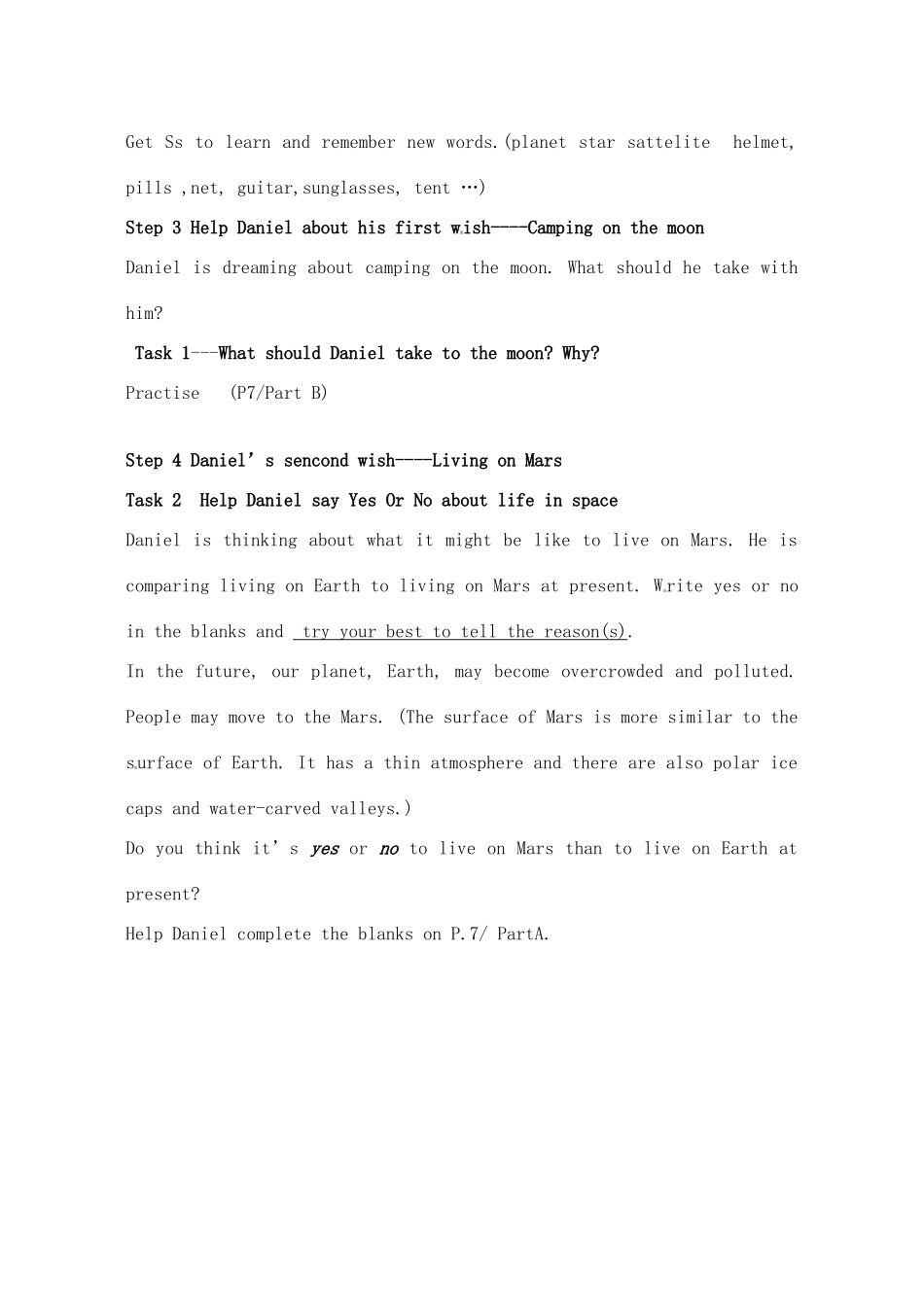 江苏省无锡市前洲中学九年级英语 Unit 1 Life on Mars Welcome to the unit & Vocabularly 教案_第2页