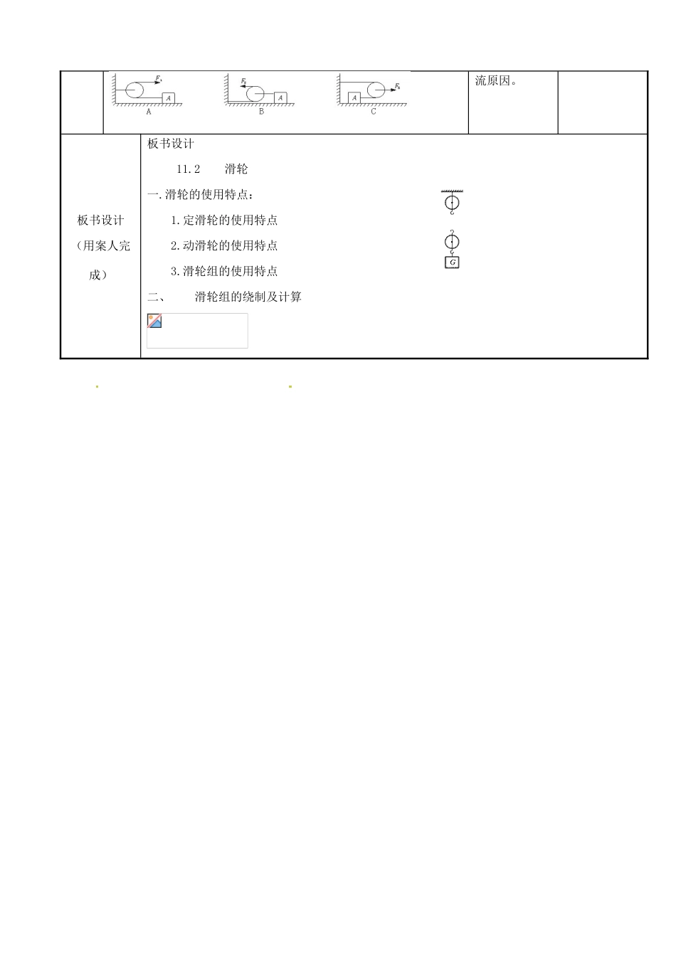 江苏省新沂市第二中学九年级物理上册 11.2 滑轮教案3 苏科版_第3页