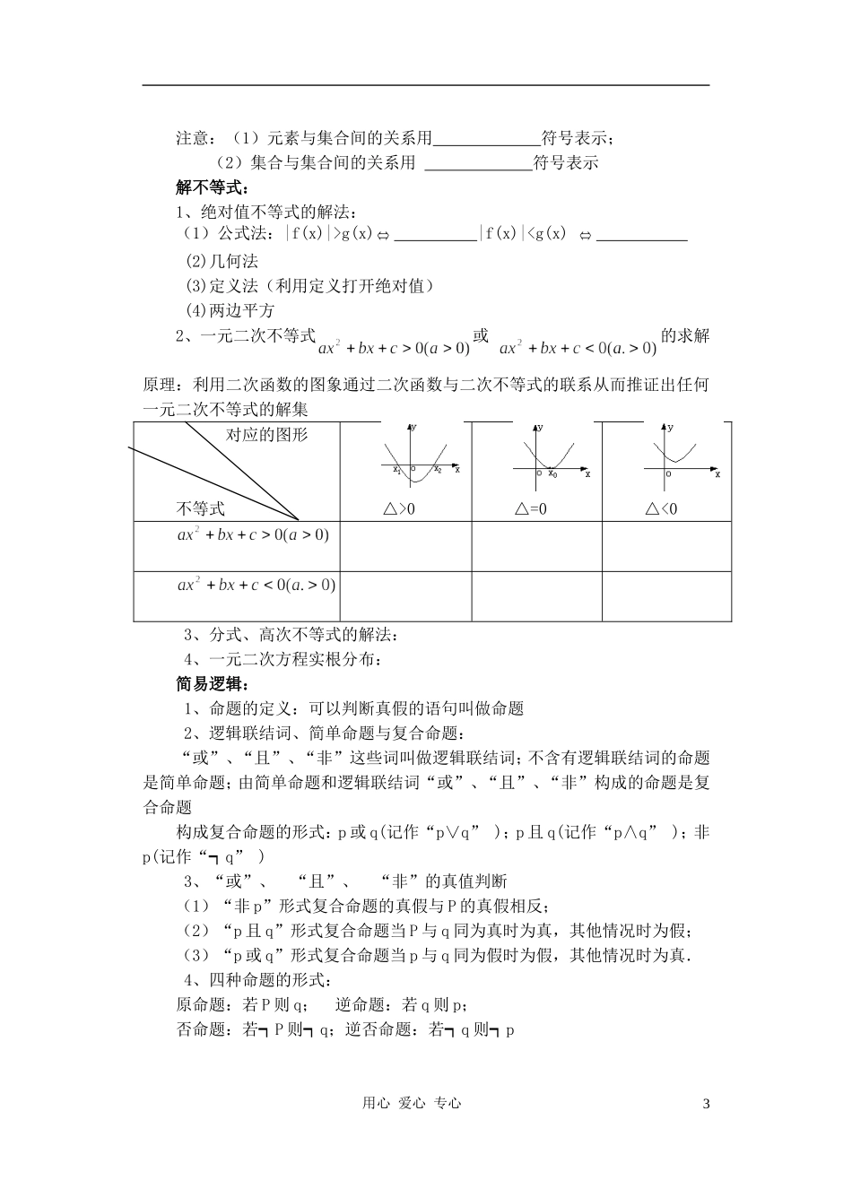 高中数学 第一章集合与简易逻辑教案1_第3页
