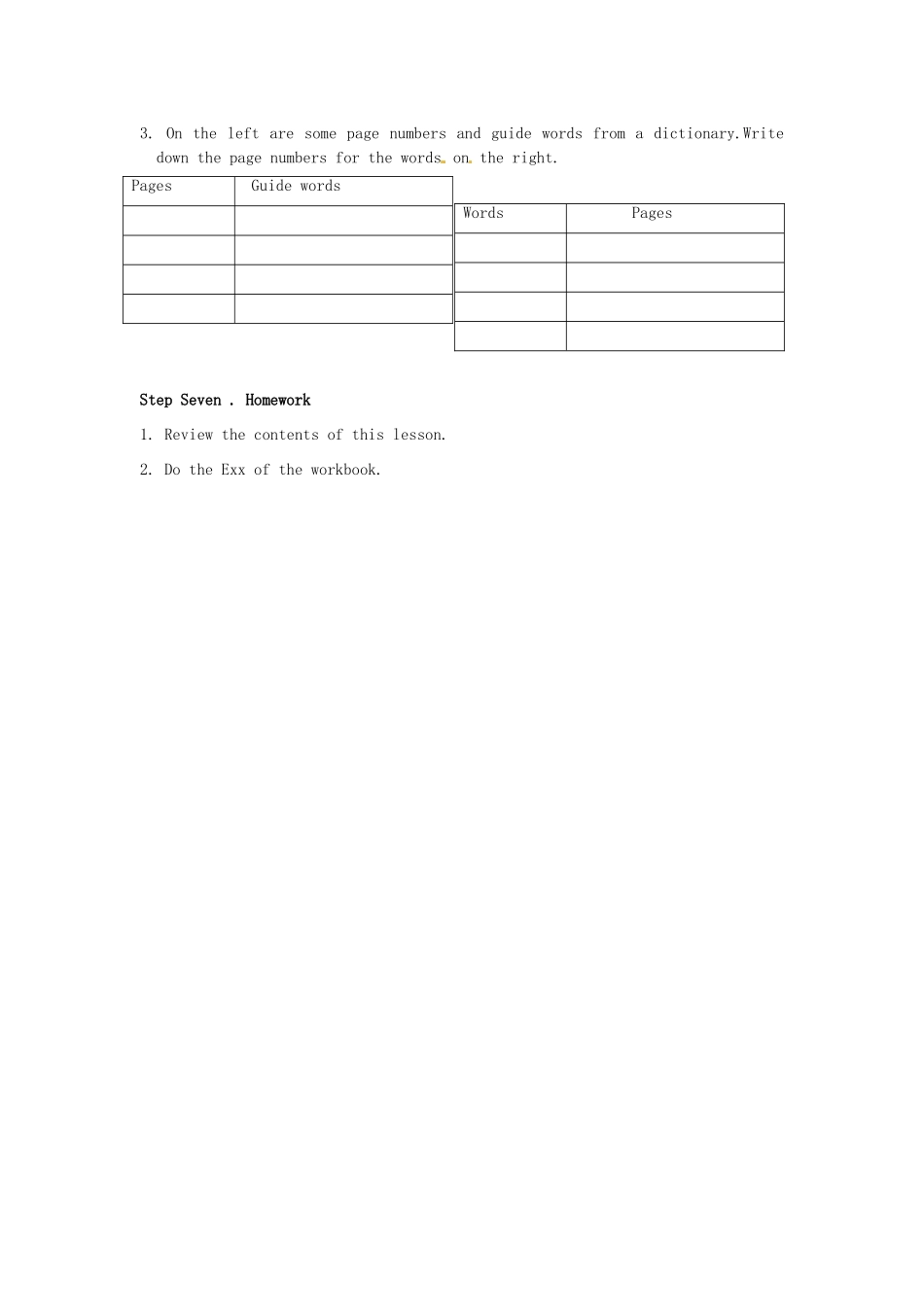 江苏省扬州市邗江区美琪学校七年级英语下册 7B Unit 6 Outdoor fun period 6 Study skills教案 牛津版_第3页