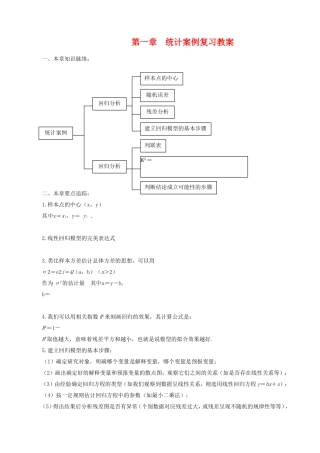 高中数学 第一章《统计案例》教案 新人教A版选修1-2