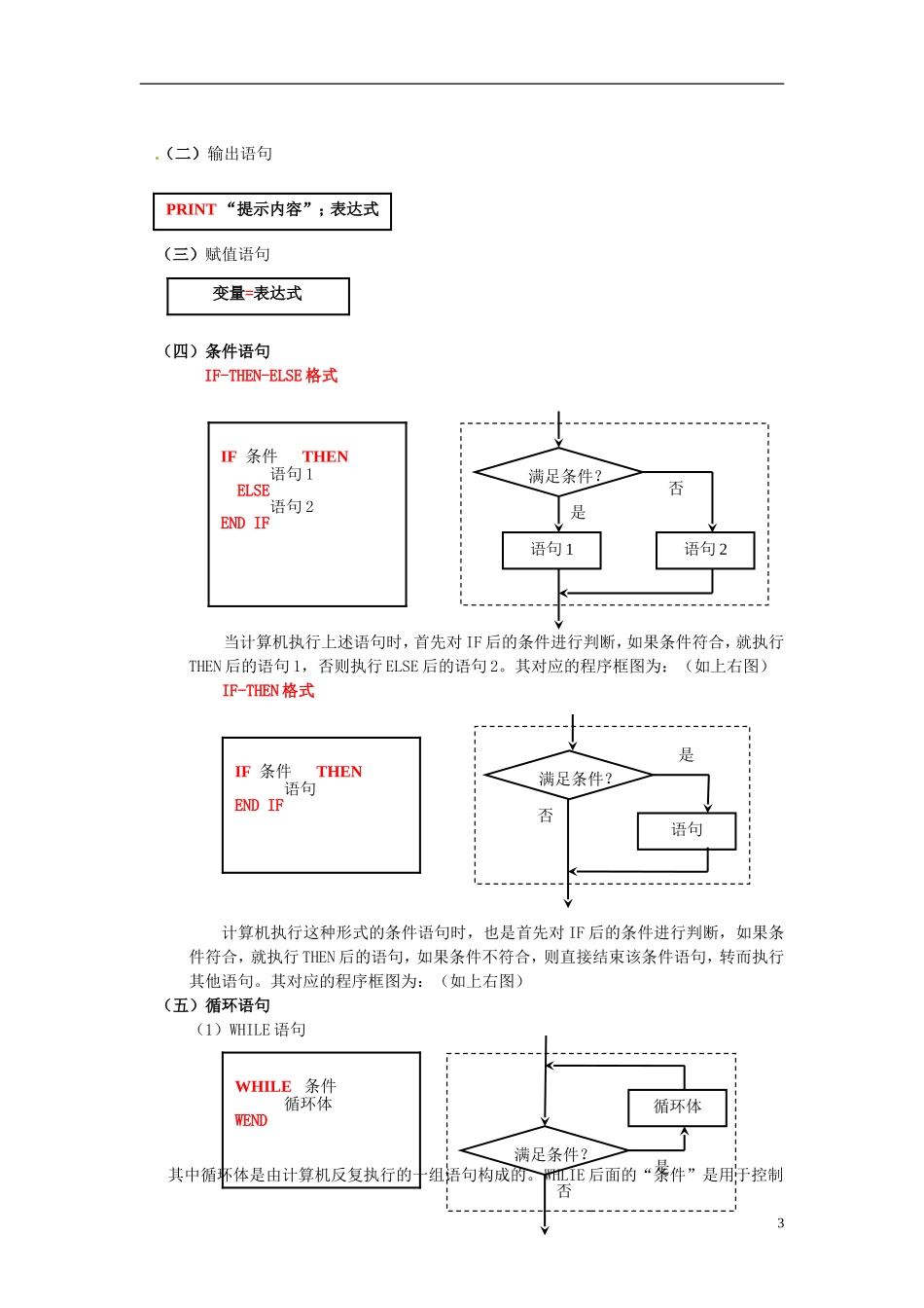 高中数学 第一章《算法初步》复习教案 新人教A版必修3_第3页