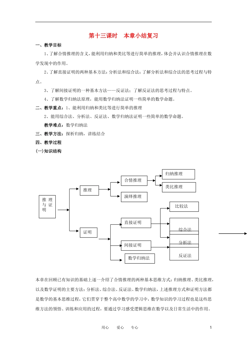 高中数学 第一章《章节复习》教案 北师大版选修2-2_第1页