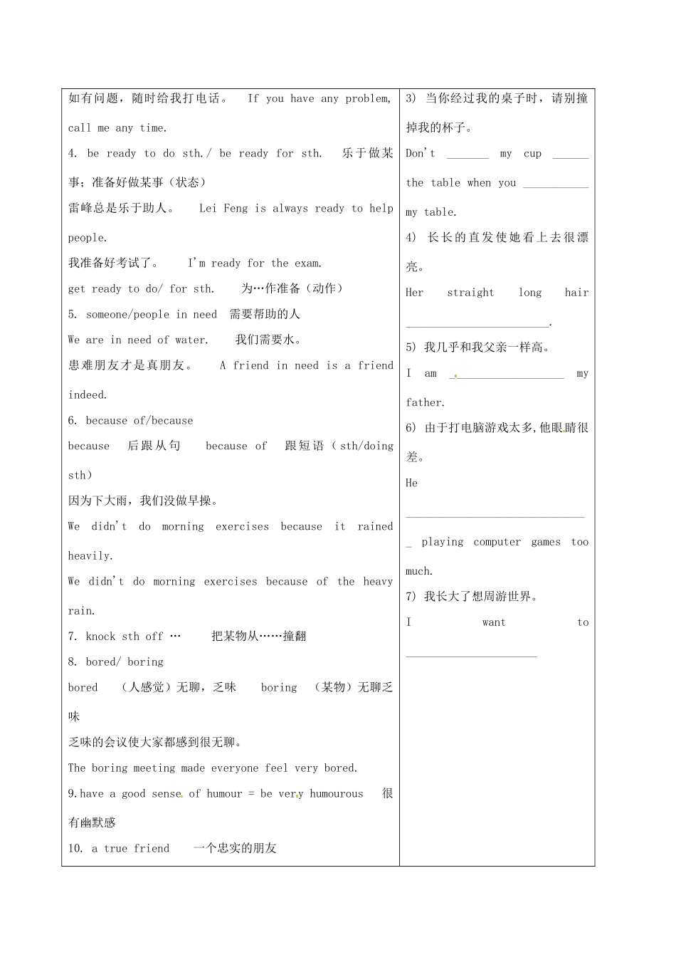 江苏省徐州市黄山外国语学校八年级英语上册《Unit 1 Friends Reading II》教学案 牛津版_第3页
