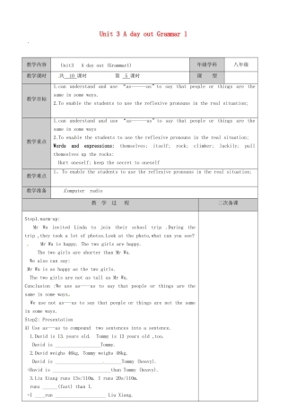 江苏省徐州市黄山外国语学校八年级英语上册 Unit 3 A day out Grammar 1教案 牛津版