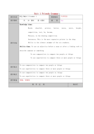 江苏省徐州市黄山外国语学校八年级英语上册 Unit 1 Friends Grammar 1教案 牛津版