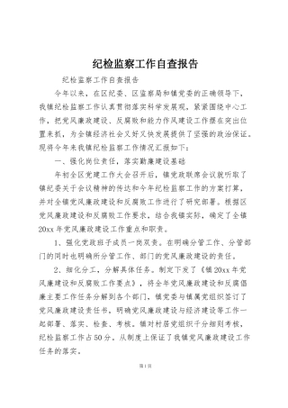 纪检监察工作自查报告