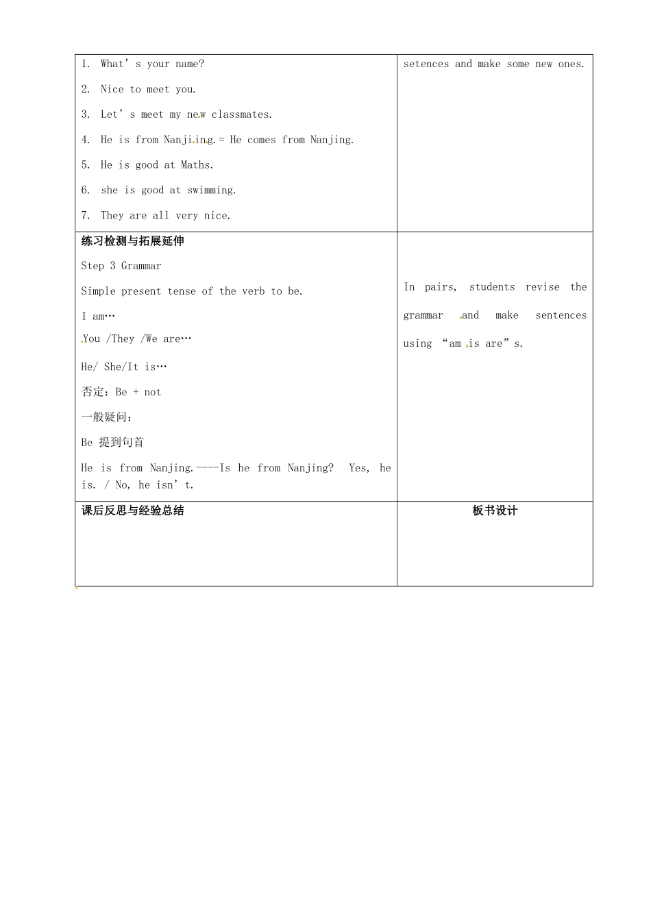 江苏省徐州市黄山外国语学校七年级英语上册《Unit 1 This is me Revision》教学案 （新版）牛津版_第2页