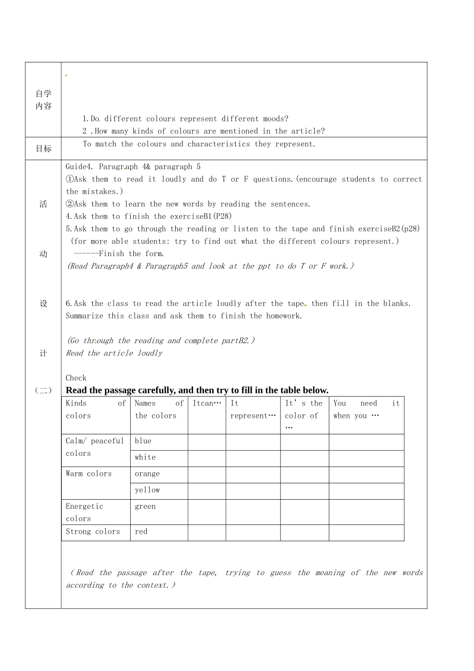 江苏省徐州市铜山区汉王镇九年级英语《9A Unit2 Reading A(I) 》教案_第3页