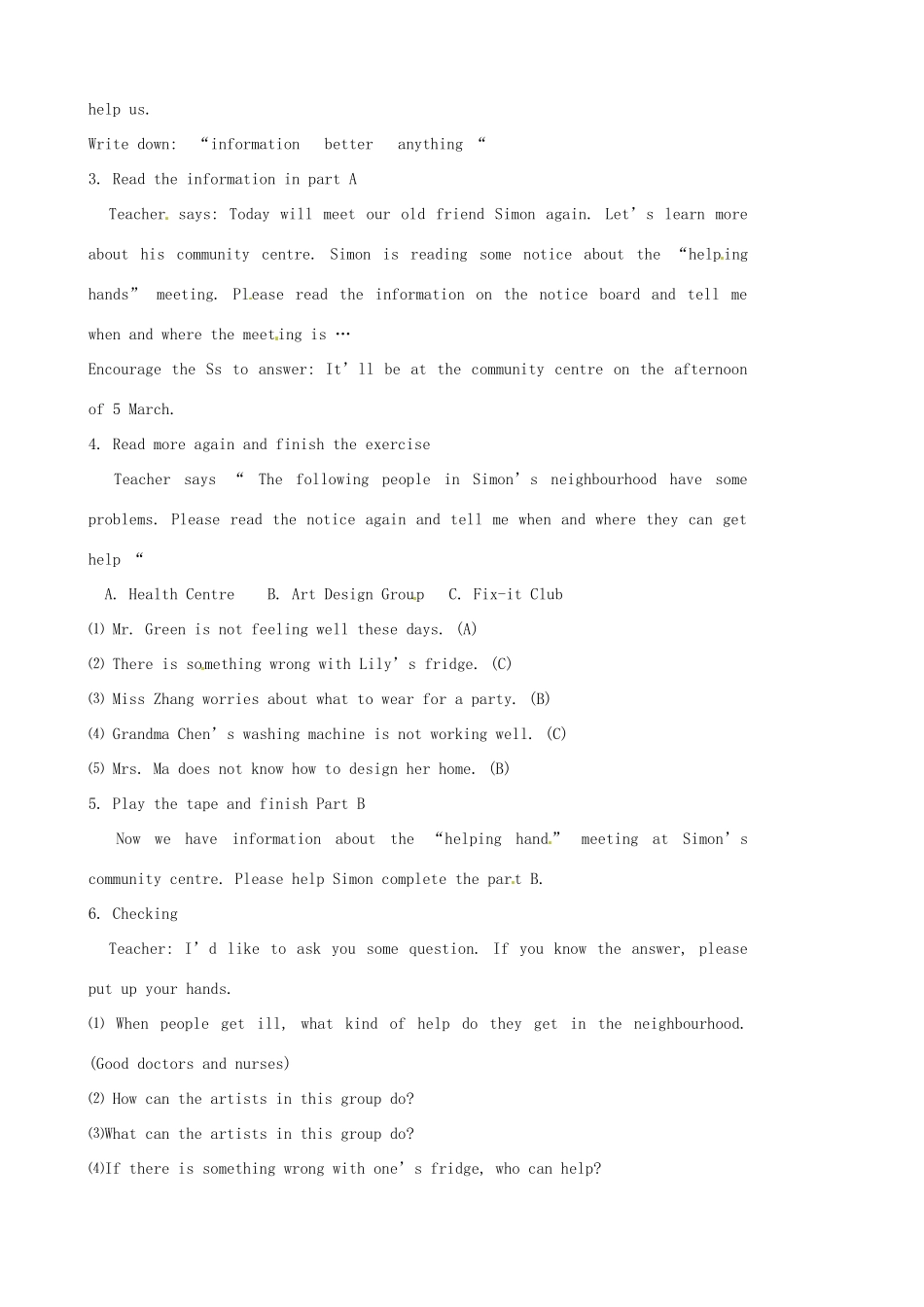 江苏省常州市潞城中学七年级英语下册 7B Unit 2 Neighbours教案7 （新版）牛津版_第2页
