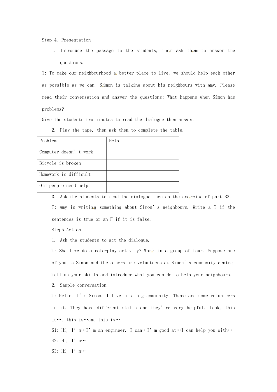 江苏省常州市潞城中学七年级英语下册 7B Unit 2 Neighbours教案2 （新版）牛津版_第2页