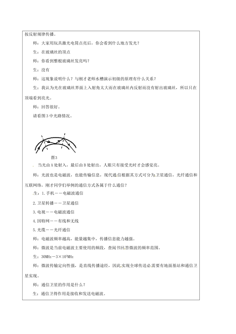 江苏省宿迁市泗洪县九年级物理下册 17.3 现代通信—走进信息时代教案 （新版）苏科版-（新版）苏科版初中九年级下册物理教案_第2页