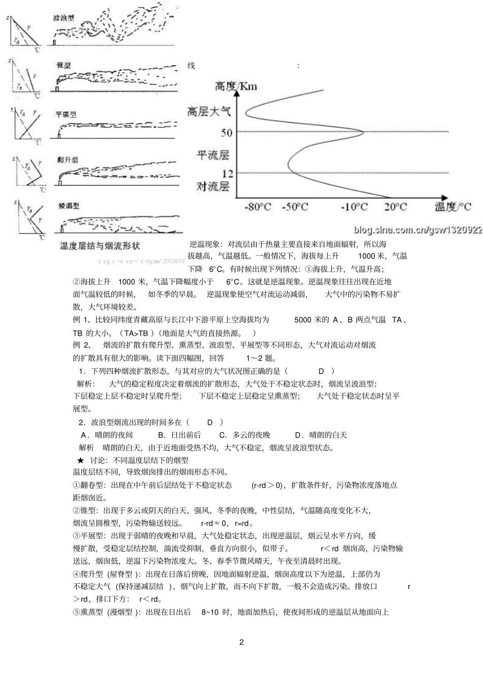 2012届高考地理第一轮复习第6讲大气的组成、垂直分布和热力状况_第2页