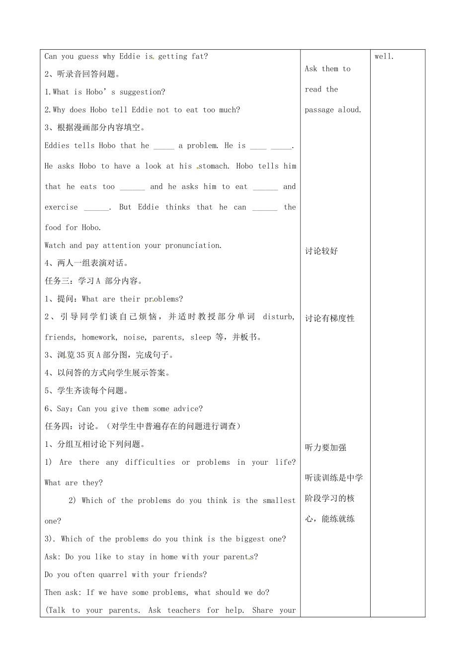江苏省宿迁市宿豫县关庙镇中心学校九年级英语上册 Unit 3 Tennage problems Period1教案 牛津版_第2页