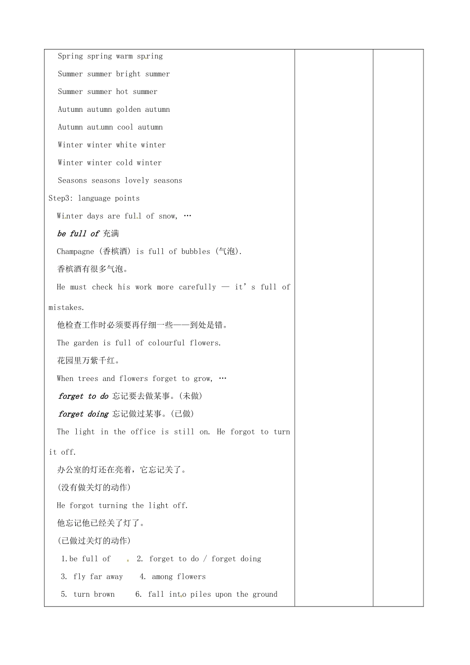 江苏省宿迁市宿豫区关庙初级中学八年级英语上册 Unit 7 Seasons（第3课时）教案 牛津版_第2页