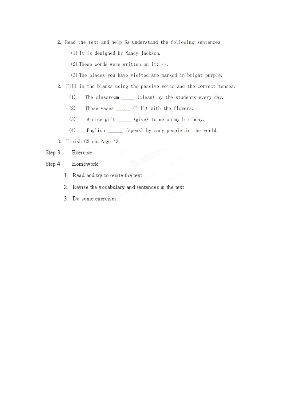 江苏省宜兴市屺亭中学八年级英语下册《Unit 3 Online travel》Period 3 Reading（2）教案 牛津版_第2页