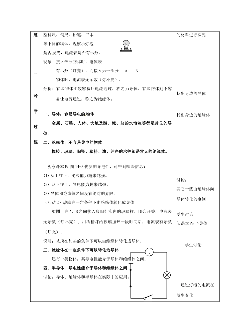 江苏省太仓市浮桥中学九年级物理上册 14.1 电阻（第2课时）教案 苏科版_第2页