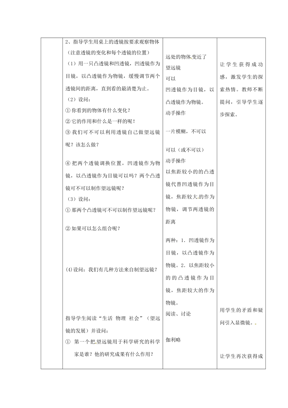 江苏省太仓市八年级物理上册 4.5 望远镜和显微镜教案 （新版）苏科版-（新版）苏科版初中八年级上册物理教案_第3页