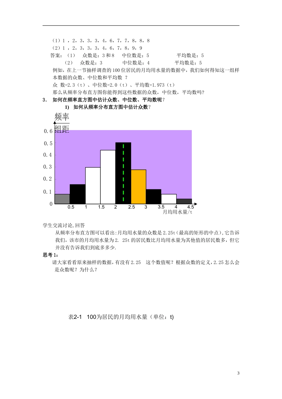 高中数学 第一章 统计 1.5 用样本估计总体 1.5.2 估计总体的数字特征教案 北师大版必修3-北师大版高一必修3数学教案_第3页