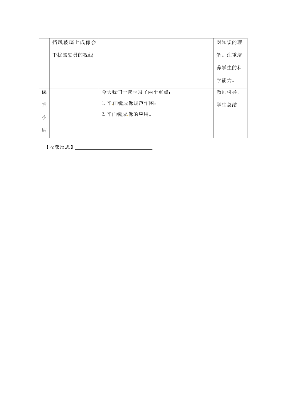 江苏省太仓市八年级物理上册 3.4 平面镜成像教案 （新版）苏科版-（新版）苏科版初中八年级上册物理教案_第3页
