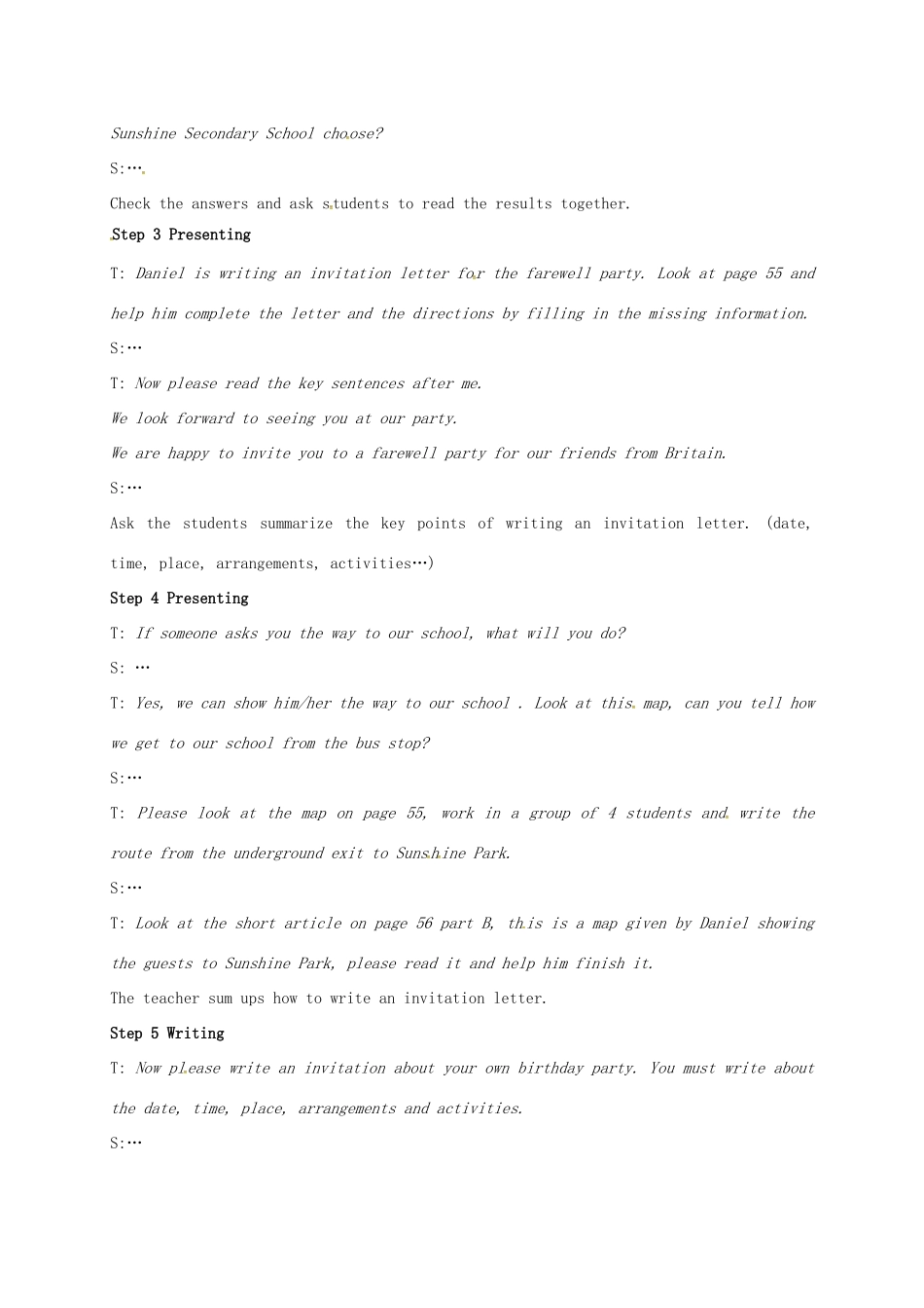 江苏省太仓市七年级英语下册 Unit 4 Finding your way Main task教案 （新版）牛津版-（新版）牛津版初中七年级下册英语教案_第2页