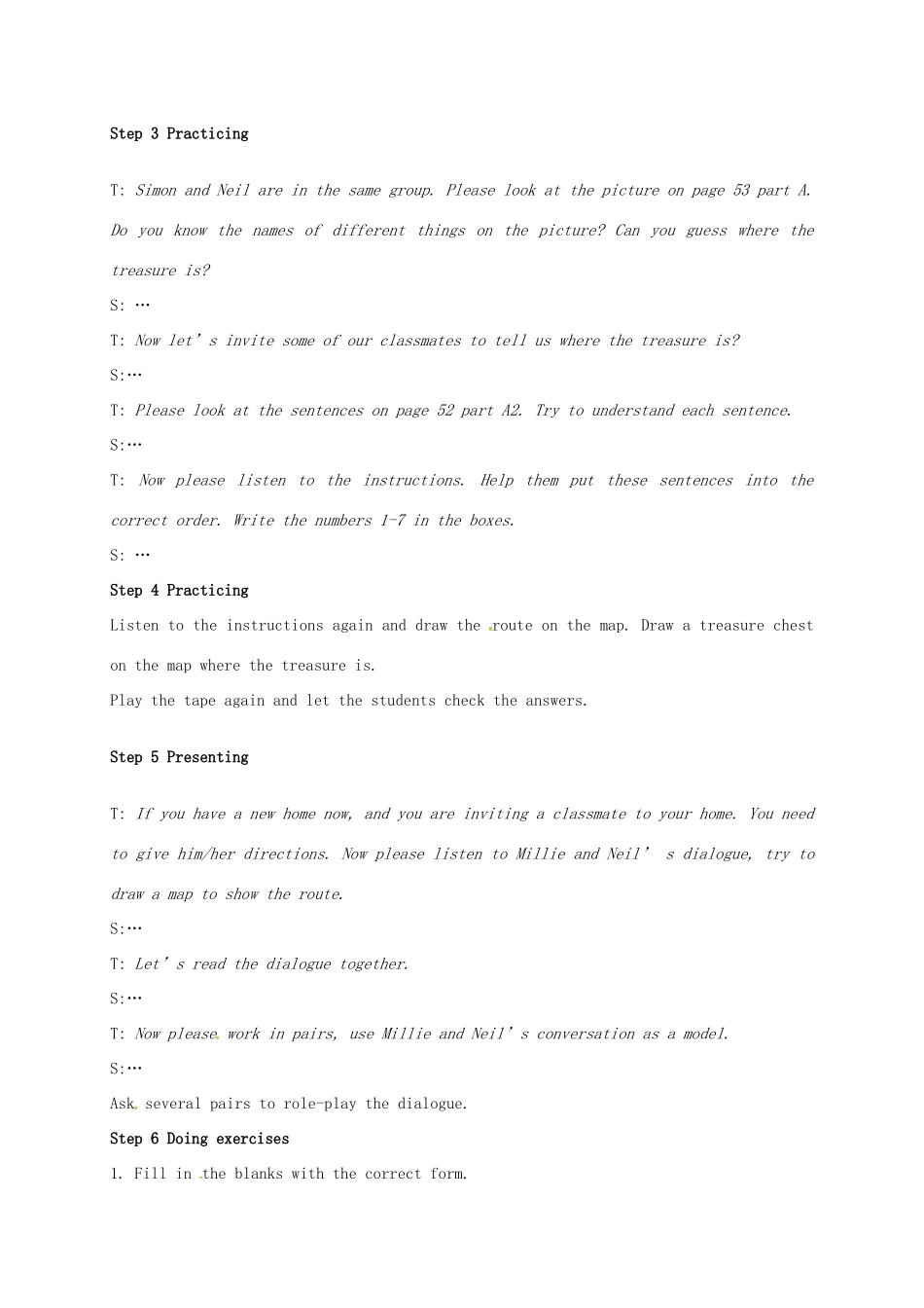 江苏省太仓市七年级英语下册 Unit 4 Finding your way Integrated skills教案 （新版）牛津版-（新版）牛津版初中七年级下册英语教案_第2页