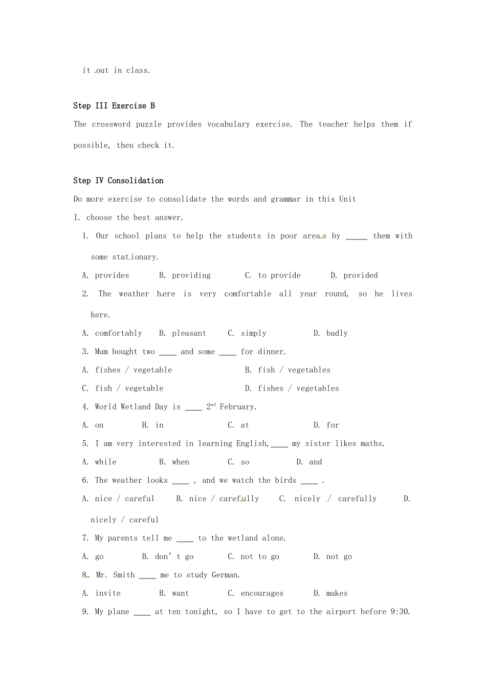 江苏省大丰市万盈二中八年级英语上册 Unit 5 Birdwatchers-Period 9 Check Out 教案 牛津版_第2页