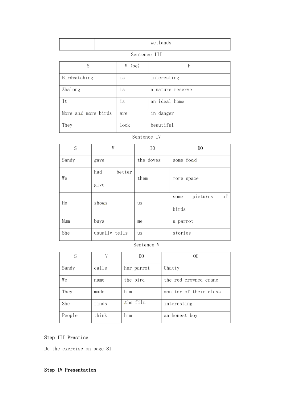 江苏省大丰市万盈二中八年级英语上册 Unit 5 Birdwatchers-Period 4 Grammar (1) 教案 牛津版_第3页