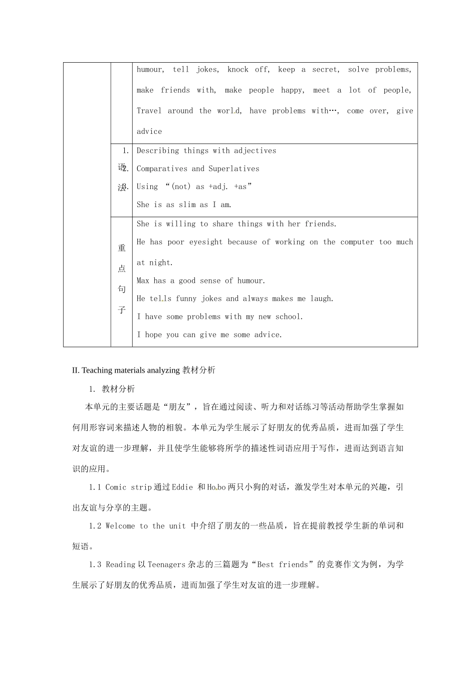 江苏省大丰市万盈二中八年级英语上册 Unit 1 Friends-The first period Speaking 教案 牛津版_第2页