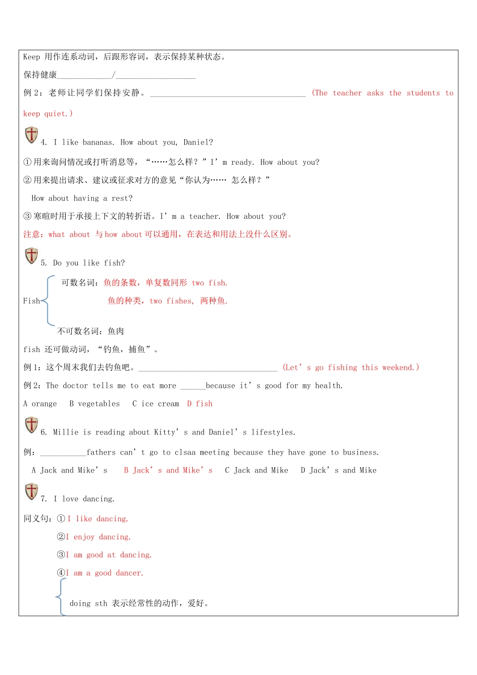 江苏省南通市七年级英语上册 教师辅导讲义 Unit 6同步讲解 牛津版-牛津版初中七年级上册英语教案_第3页