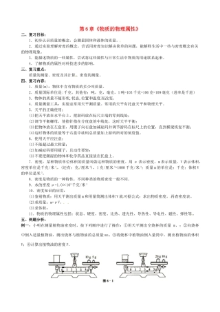 江苏省南京市长城中学八年级物理下册 第6章《物质的物理属性》复习学案1（无答案） 苏科版