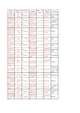 湖北省国家税务局2008——2009年度纳税信用等级A级纳税人名单