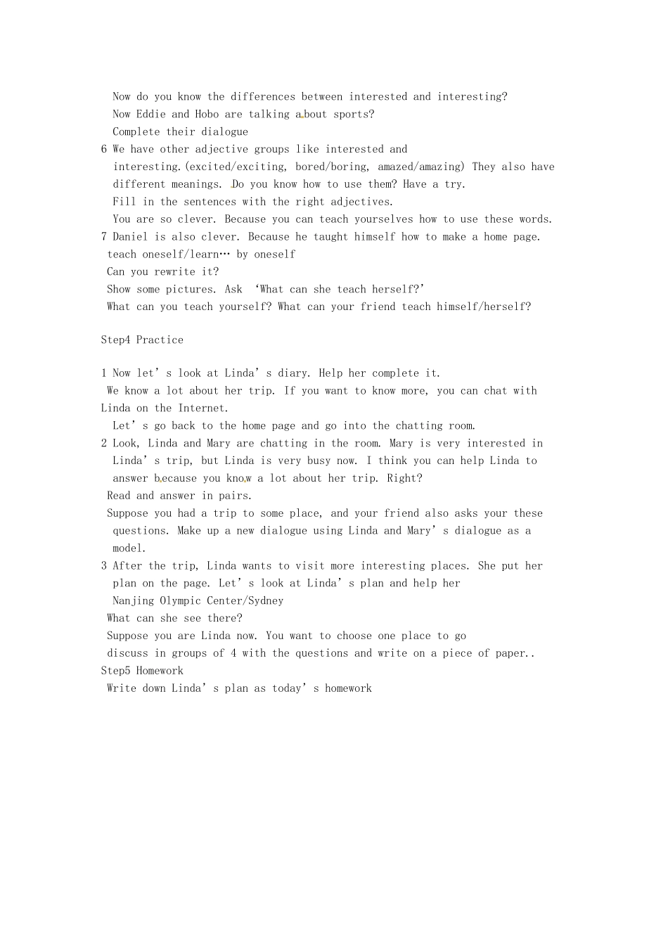 江苏省仪征市月塘中学八年级英语《Unit3 A day out》教案三 人教新目标版_第3页