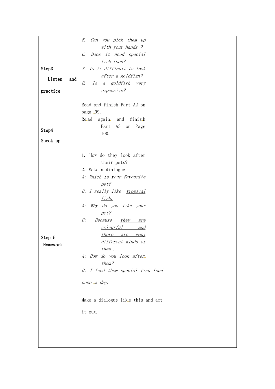 江苏省仪征市七年级英语下册 Unit 8 Pets（第5课时）教案 （新版）牛津版-（新版）牛津版初中七年级下册英语教案_第2页