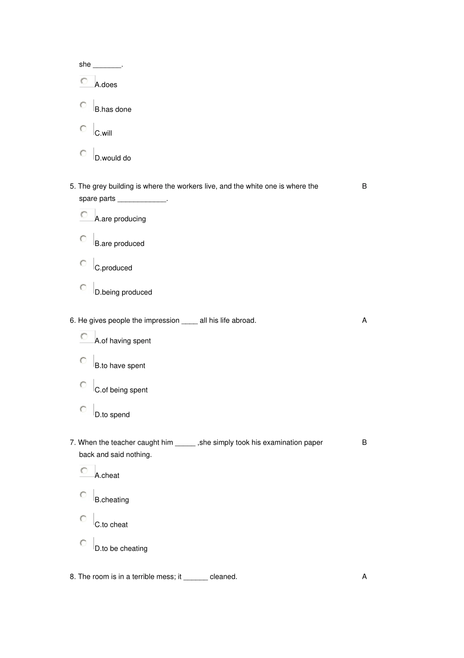 2012年福建师范大学成人学位英语在线教育题目讲解_第3页