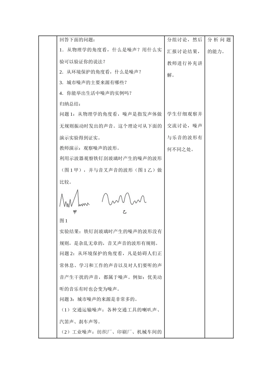 江苏省丰县初级中学八年级物理上册 第二章 第4节 噪声的危害和控制教案 （新版）新人教版_第3页