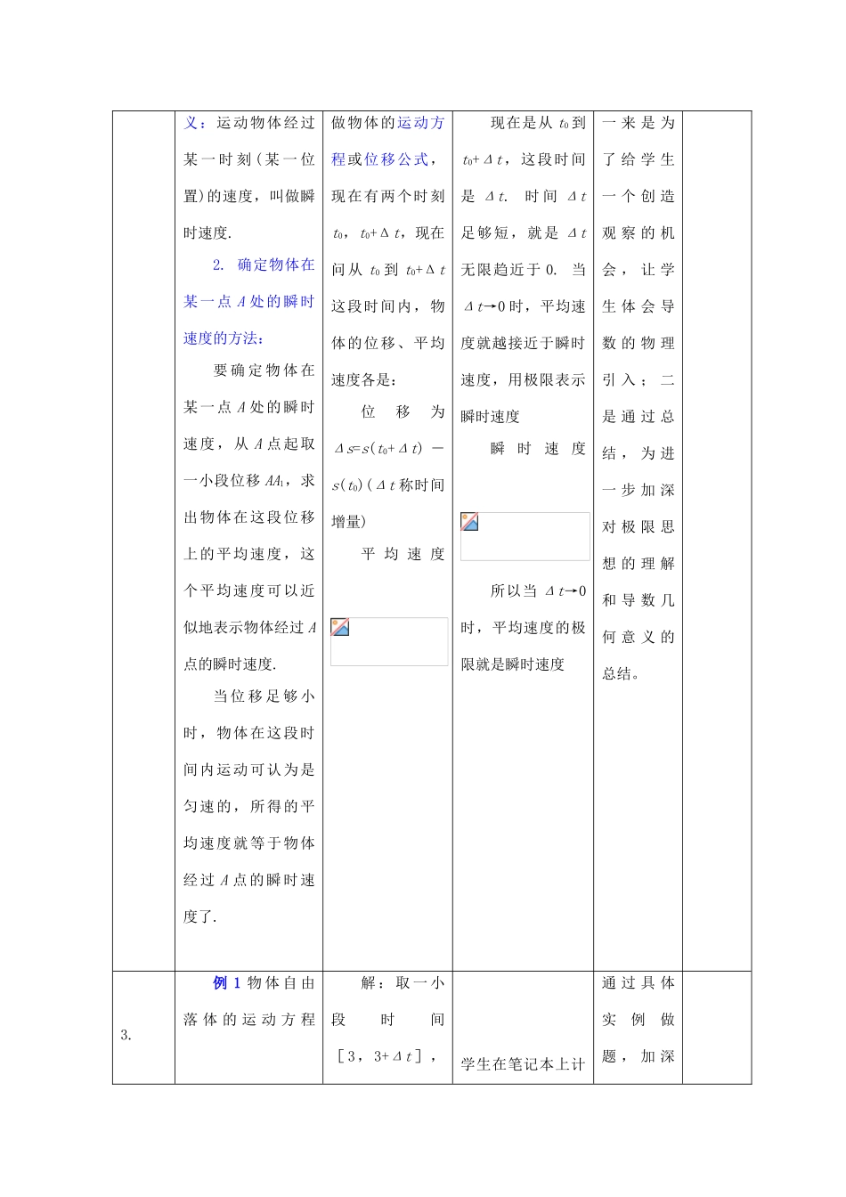 高中数学 第一章 导数及其应用 1.1 瞬时速度与导数教案 新人教B版选修2-2-新人教B版高二选修2-2数学教案_第2页