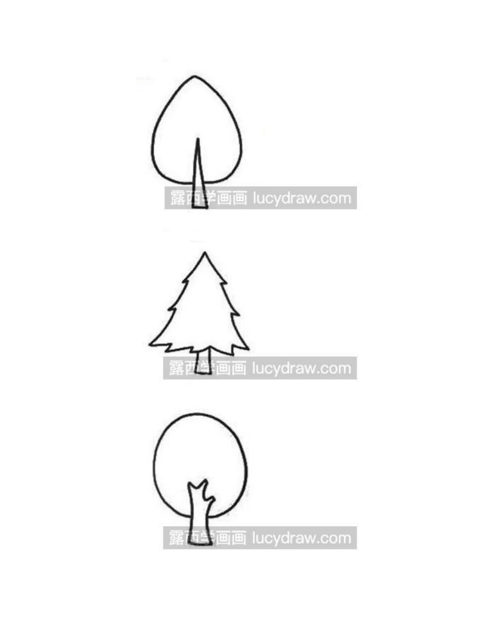 简笔画教程：教你画不同的树木简笔画教程_第2页