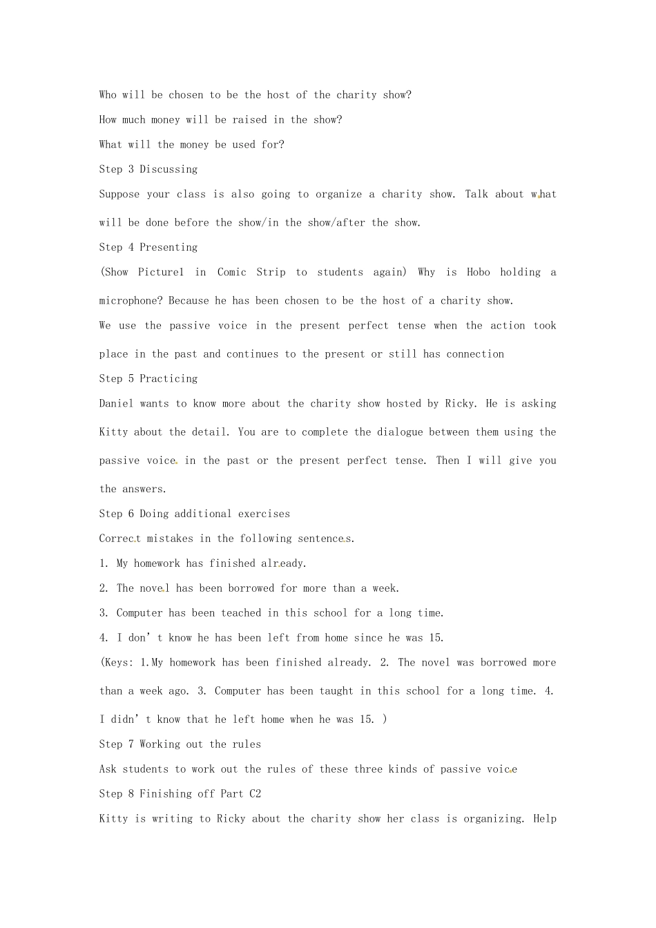 江苏省东台市唐洋镇中学八年级英语下册《Unit 4 A charity show Grammar 2》教案 牛津版_第2页