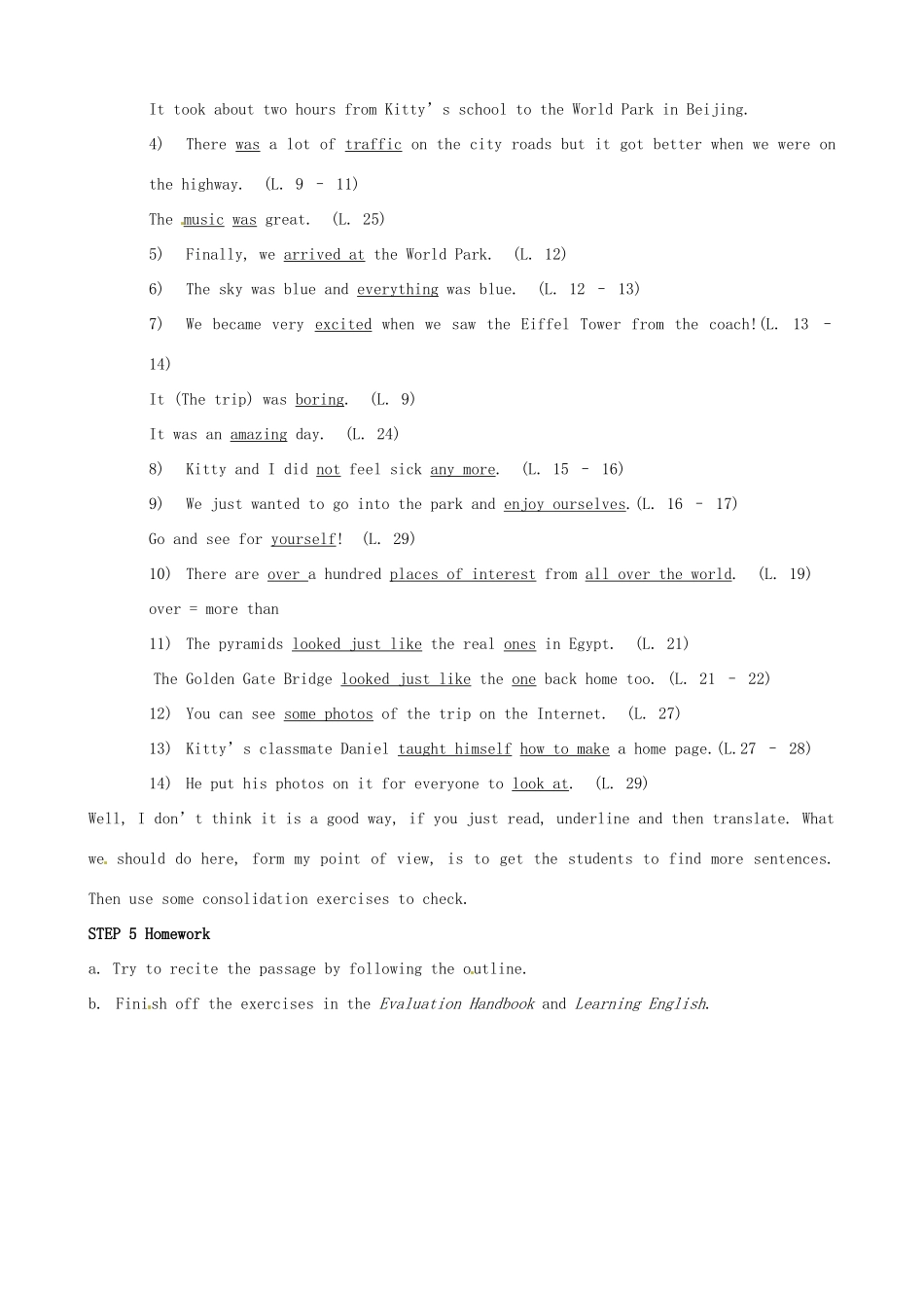 江苏省东台市唐洋镇中学八年级英语上册《Unit 3 A day out Reading 2》教案 牛津版_第3页