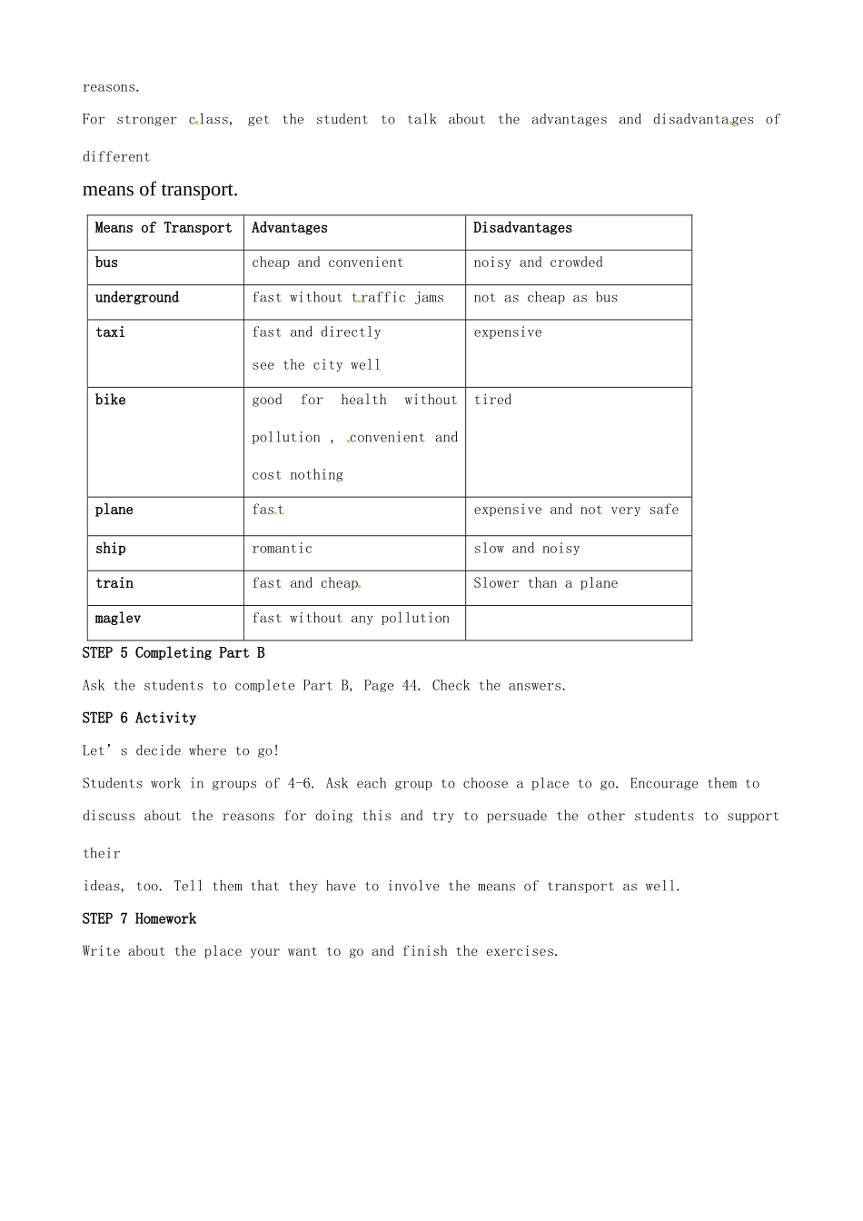 江苏省东台市唐洋镇中学八年级英语上册《Unit 3 A day out Vocabulary》教案 牛津版_第3页