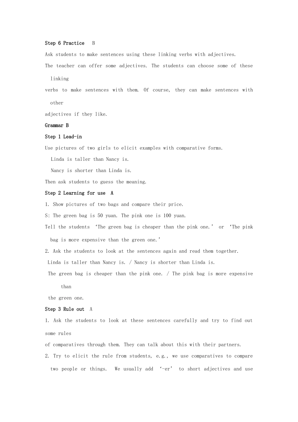 江苏省东台市唐洋镇中学八年级英语上册《Unit 1 Friends Grammar》教案 牛津版_第3页