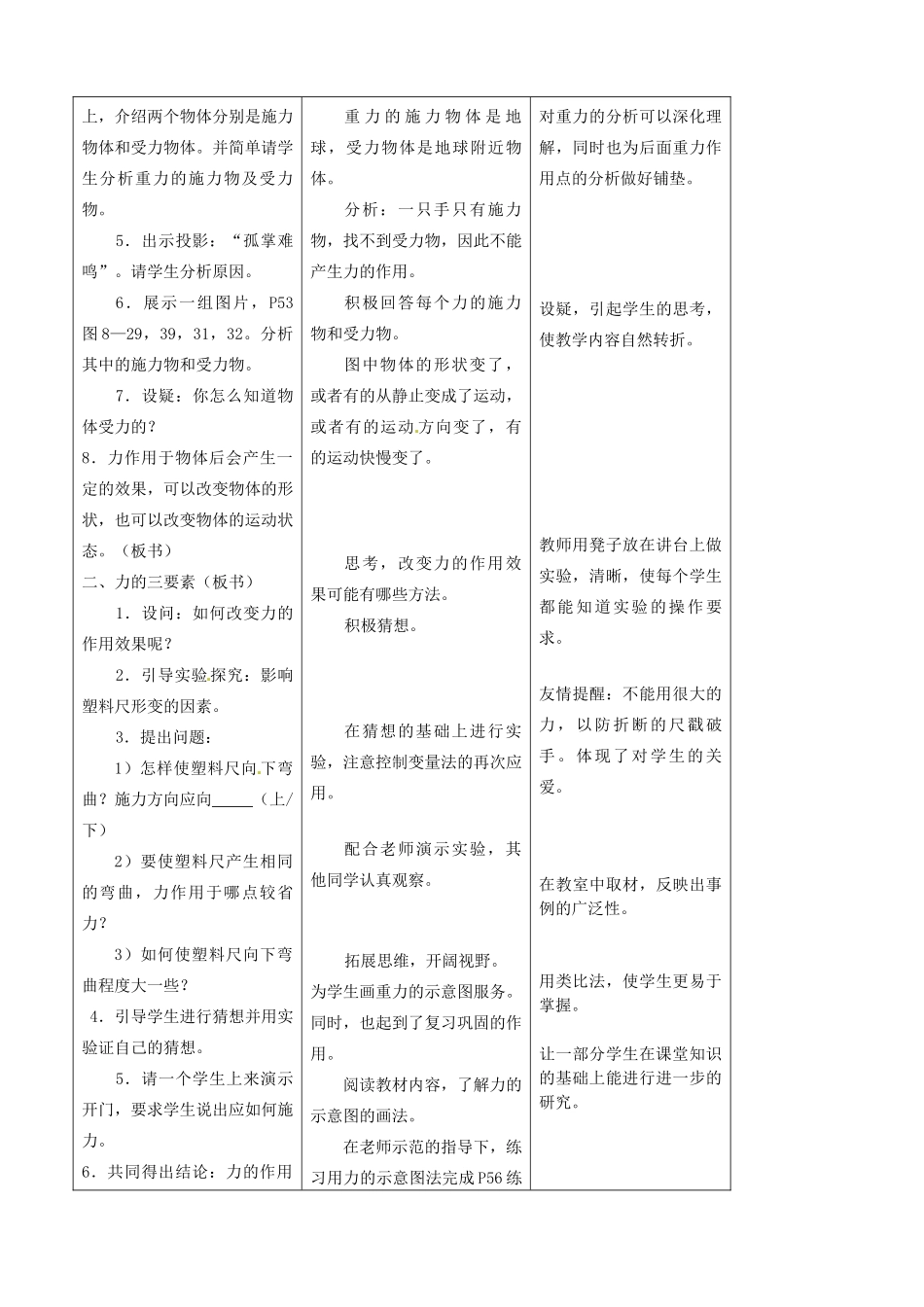 江苏省东台市唐洋镇中学八年级物理下册《8.4 力的作用是相互的》教案 新人教版_第2页