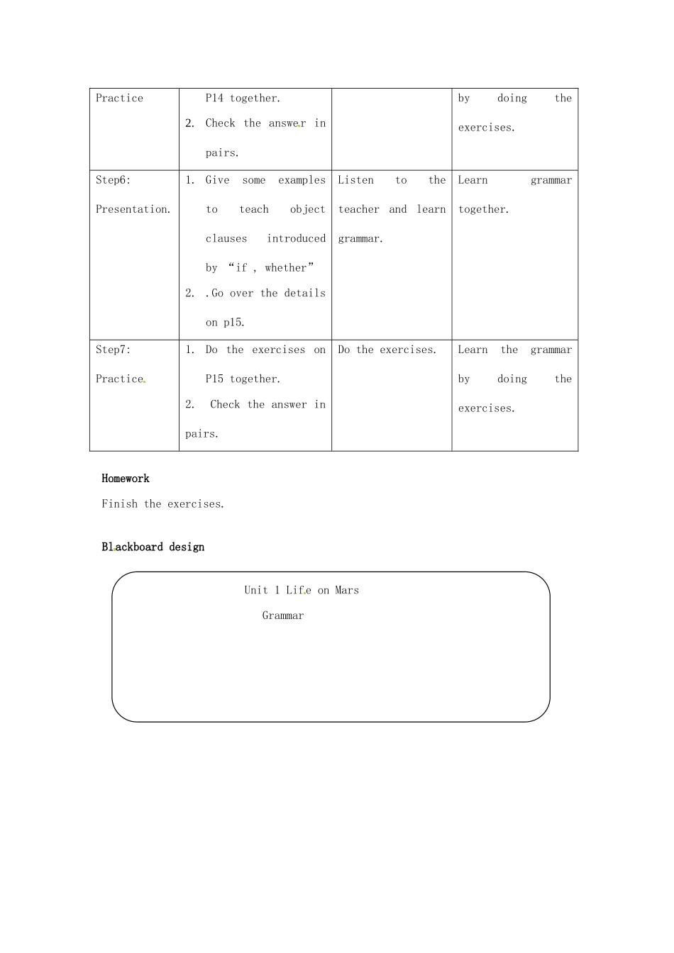 江苏省东台市唐洋镇中学九年级英语下册《Unit 1 Living on Mars Grammar》教案 牛津版_第3页