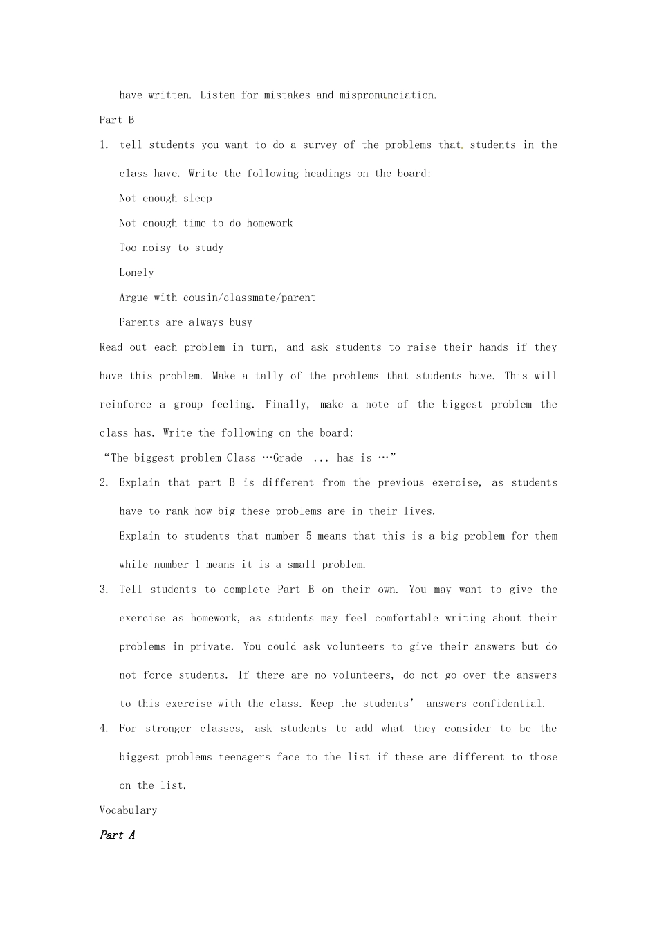 江苏省东台市唐洋镇中学九年级英语上册《Unit 3 Teenage problems Period 1 Welcome to the unit&vocabulary》教案 牛津版_第2页